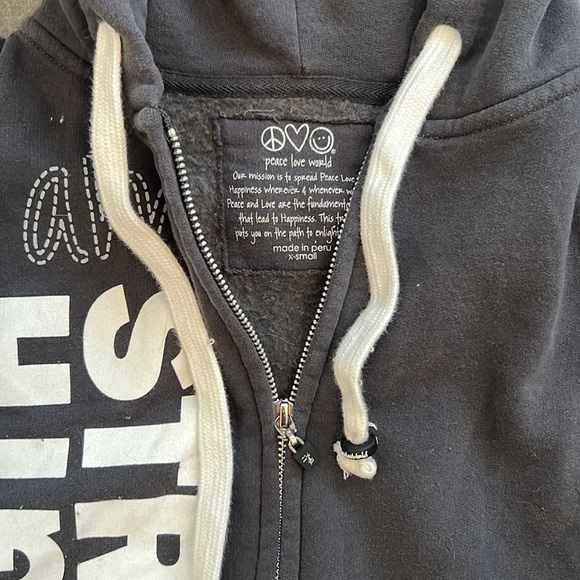 Peace Love World Zip Up Sweatshirt - Picture 4 of 7